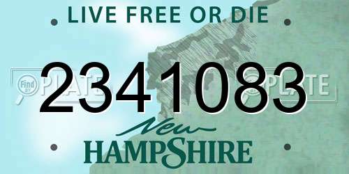 2341083 New Hampshire License Plate