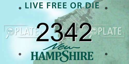 2342 New Hampshire License Plate