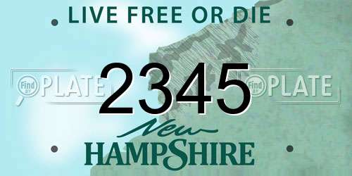 2345 New Hampshire License Plate