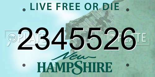 2345526 New Hampshire License Plate