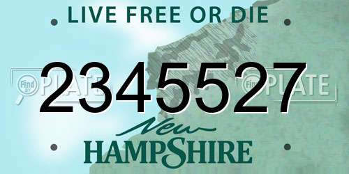 2345527 New Hampshire License Plate