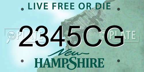 2345CG New Hampshire License Plate