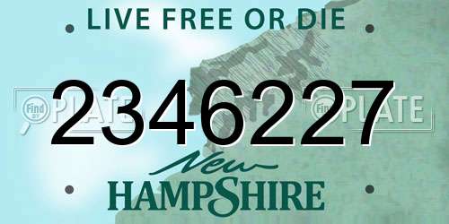 2346227 New Hampshire License Plate