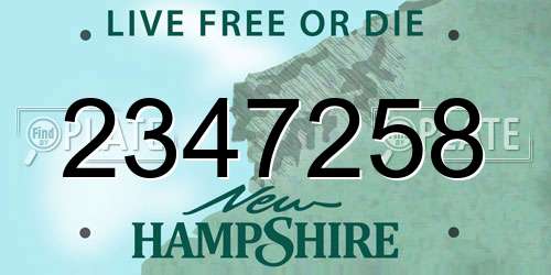 2347258 New Hampshire License Plate
