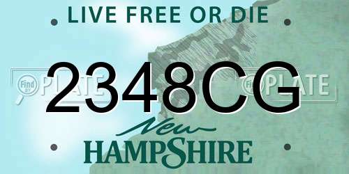 2348CG New Hampshire License Plate