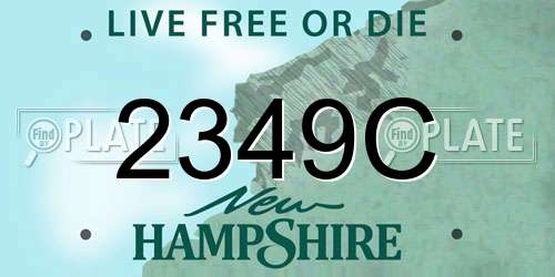 2349C New Hampshire License Plate