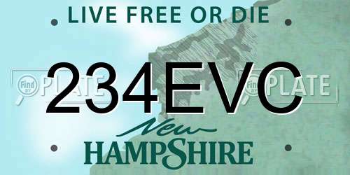 234EVC New Hampshire License Plate