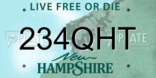 234QHT New Hampshire License Plate