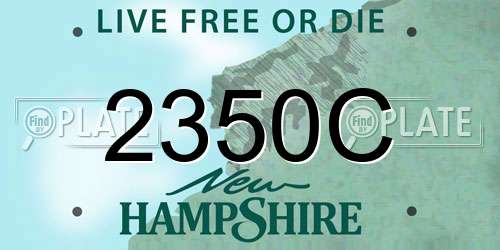 2350C New Hampshire License Plate