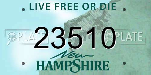 23510 New Hampshire License Plate