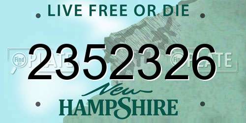 2352326 New Hampshire License Plate