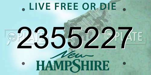2355227 New Hampshire License Plate