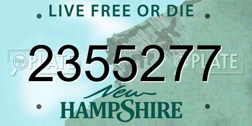 2355277 New Hampshire License Plate