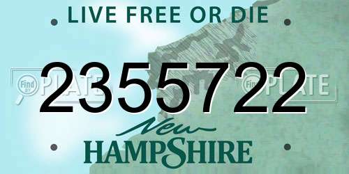 2355722 New Hampshire License Plate