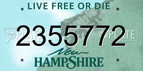 2355772 New Hampshire License Plate
