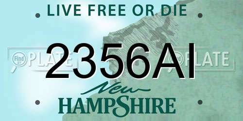 2356AI New Hampshire License Plate