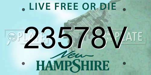 23578V New Hampshire License Plate