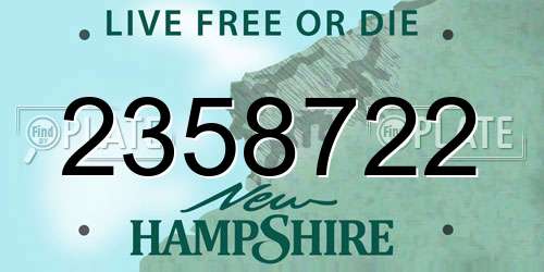 2358722 New Hampshire License Plate