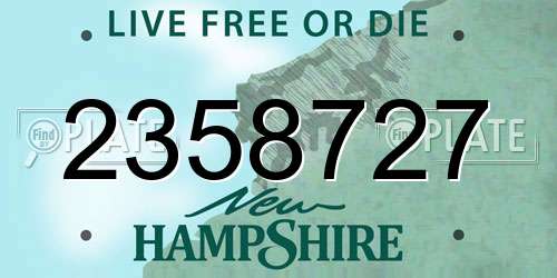 2358727 New Hampshire License Plate