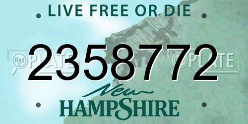 2358772 New Hampshire License Plate