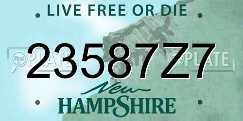 23587Z7 New Hampshire License Plate
