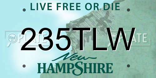 235TLW New Hampshire License Plate