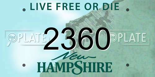 2360 New Hampshire License Plate