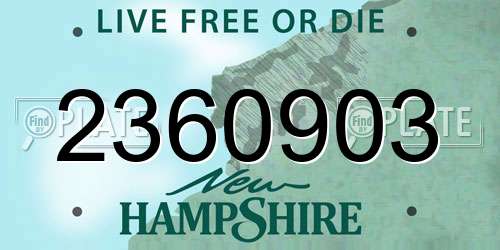 2360903 New Hampshire License Plate