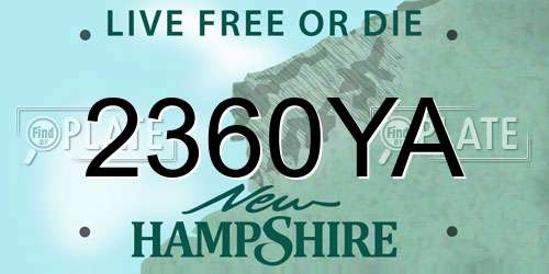 2360YA New Hampshire License Plate