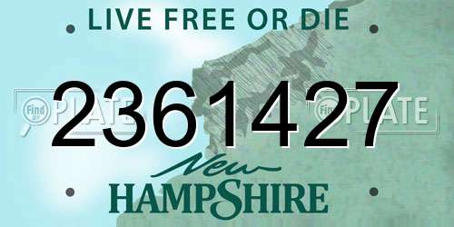 2361427 New Hampshire License Plate