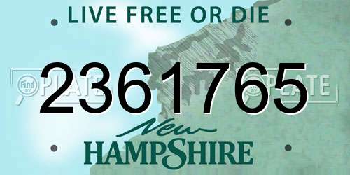 2361765 New Hampshire License Plate
