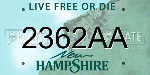 2362AA New Hampshire License Plate