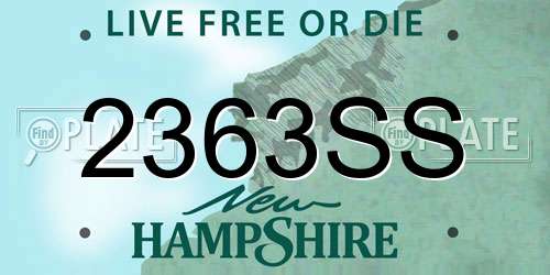 2363SS New Hampshire License Plate