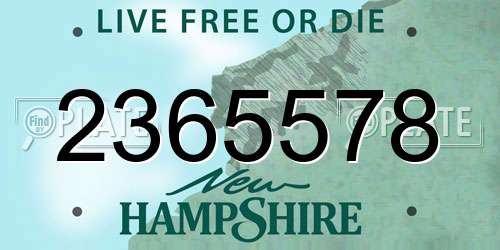 2365578 New Hampshire License Plate