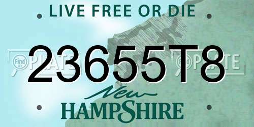 23655T8 New Hampshire License Plate