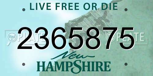 2365875 New Hampshire License Plate