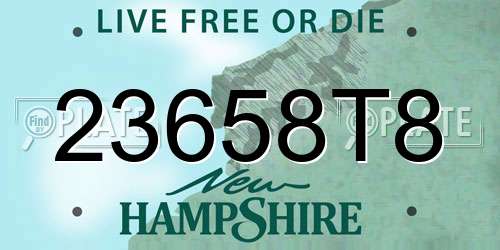 23658T8 New Hampshire License Plate