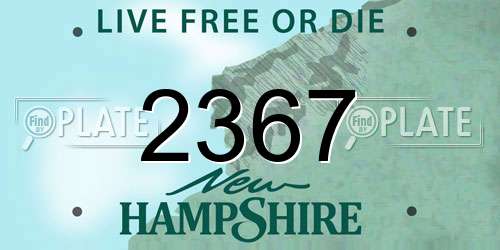2367 New Hampshire License Plate