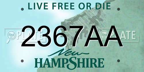 2367AA New Hampshire License Plate