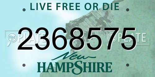 2368575 New Hampshire License Plate