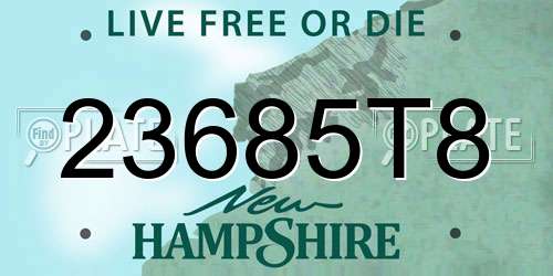 23685T8 New Hampshire License Plate