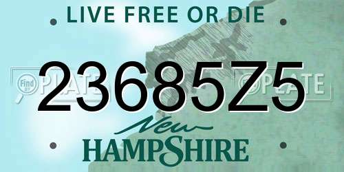 23685Z5 New Hampshire License Plate