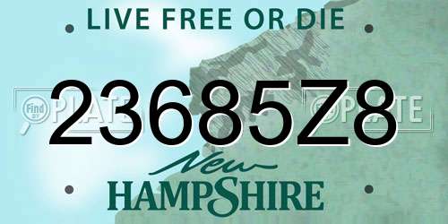 23685Z8 New Hampshire License Plate
