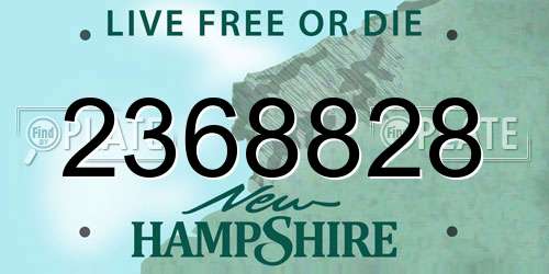 2368828 New Hampshire License Plate