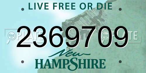 2369709 New Hampshire License Plate