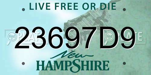 23697D9 New Hampshire License Plate