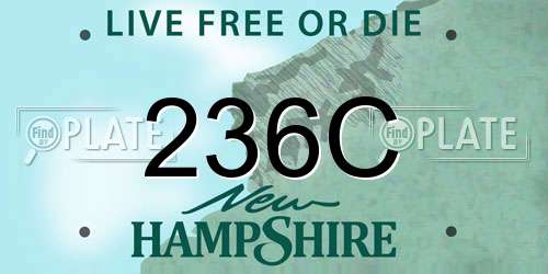 236C New Hampshire License Plate