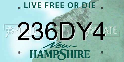 236DY4 New Hampshire License Plate