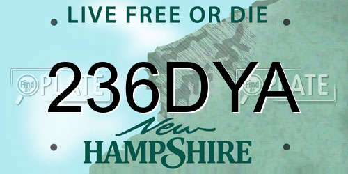 236DYA New Hampshire License Plate