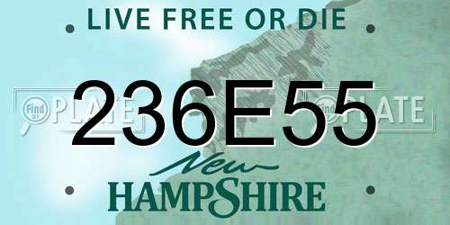 236E55 New Hampshire License Plate